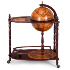 Costway Wood Globe Wine Bar Stand 34'' H 16th Century Italian Rack Liquor Bottle Shelf -Costway GUEST 092ec118 09c6 4250 9095 a4ff97e28bb9