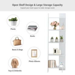Costway Set Of 2 Bookcase Storage 5-Tier Open Shelf Display Room Divider -Costway GUEST 093123d2 7b8b 459a b083 4c83ea301582