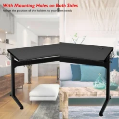 Costway Gaming Computer Desk Carbon Fiber Surface W/Mousepad Cup Holder Headphone Hook -Costway GUEST 0964b468 e865 45f7 86ad ccfb5ecf344b