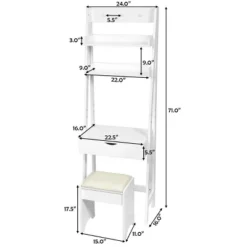 Costway Vanity Set Makeup Dressing Table W/Flip Top Mirror Hooks Shelves -Costway GUEST 09706194 7552 45e6 962c 0e6c693d10b8