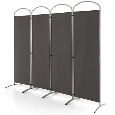 Costway 4 Panels Folding Room Divider 6 Ft Tall Fabric Privacy Screen Black/Brown/Grey/White 14 Costway 4 Panels Folding Room Divider 6 Ft Tall Fabric Privacy Screen Black/Brown/Grey/White - Image 12
