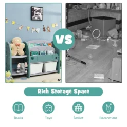 Costway Kids Toy Storage Organizer W/ 2-Tier Bookshelf & Plastic Bins -Costway GUEST 09b521da 5e5e 4224 a693 2347f785ba7a