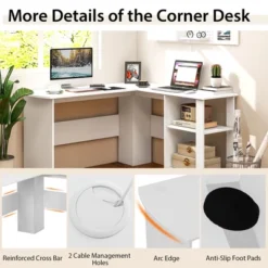 Costway L-shaped Corner Computer Desk Home Office Writing Workstation With Storage Shelves -Costway GUEST 09ea52ad 22c2 4551 9f9c 07565e82f91a