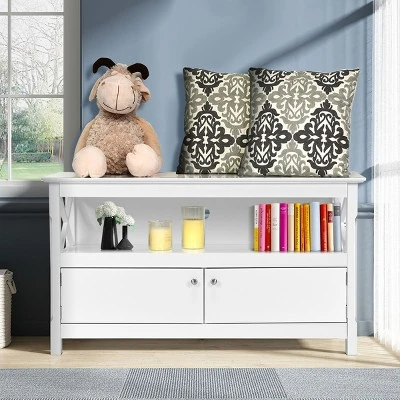 Costway Modern Free Standing TV Cabinet Wooden Console Media Entertainment Center 4 Costway Modern Free Standing TV Cabinet Wooden Console Media Entertainment Center - Image 2