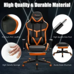 Costway Massage Gaming Chair Reclining Racing Chair With Lumbar Support &Footrest Orange -Costway GUEST 09fa9e21 b868 4a0f 9bf2 c46b9e41b7b9