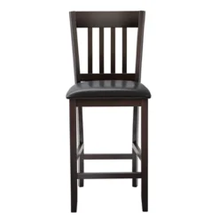 Costway Set Of 4 Bar Stools Counter Height Chairs W/ PU Leather Seat Espresso -Costway GUEST 0a09f668 db9a 482d 9aab cfc1dc5a1a13
