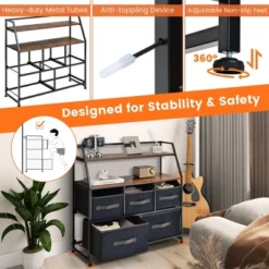 Costway 5-Drawer Storage Dresser Organizer Unit With Fabric Bin For Living Room Bedroom -Costway GUEST 0a6c3183 32cf 4a31 93f7 330ffad9b2f5