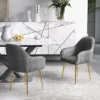 Costway Set Of 2 Velvet Dining Chairs Mid-Back Leisure Armchair W/ Gold Leg PinkGray 1 Costway Set Of 2 Velvet Dining Chairs Mid-Back Leisure Armchair W/ Gold Leg PinkGray -Costway GUEST 0a828d4e b258 442f bd4f f3d1c5b67a62
