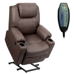 Costway Electric Recliner Chair Massage Sofa Leather W/ USB Charge Port BrownBlack -Costway GUEST 0af3e7bd 20aa 4253 a9f2 764a73312613