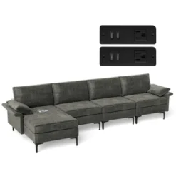 Costway Modern Modular L-shaped Sectional Sofa W/ Reversible Chaise & 4 USB Ports 23 Costway Modern Modular L-shaped Sectional Sofa W/ Reversible Chaise & 4 USB Ports -Costway GUEST 0b09fa23 71d2 4739 b267 ec23c10b51df