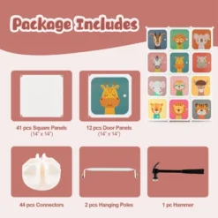 Costway 12-Cube Kids Wardrobe Baby Dresser Bedroom Armoire Clothes Hanging Closet With Door -Costway GUEST 0b5084d1 419f 4041 977c 7f06a42f359d