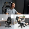 Costway Massage Gaming Chair Reclining Racing Computer Office Chair With Footrest White BlackBlueRed -Costway GUEST 0b5d342f 810d 40e3 99cc 1eb2ccd239be