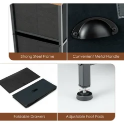 Costway 5-Drawer Dresser Storage Organizer Chest Fabric Drawer W/Labels Black 19 Costway 5-Drawer Dresser Storage Organizer Chest Fabric Drawer W/Labels Black -Costway GUEST 0b6c7665 8aa5 4fd0 8658 185a6ccb5cd6