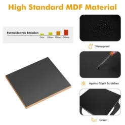 Costway End Side Table With Drawer Bottom Shelf Accent Nightstand Bedroom WhiteBlackBrown -Costway GUEST 0b7e6e0a 4942 4057 a180 529f00a43301