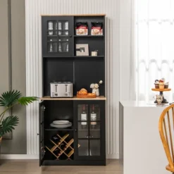 Costway 72'' Freestanding Pantry Cabinet Kitchen Buffet Sideboard Hutch With 3 Doors Black/White -Costway GUEST 0b7e88c8 056f 43be 97f7 ca06e2d9f764