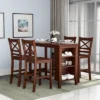 Costway 5PCS Counter Height Pub Dining Table Set W/ Storage Shelves&4 Bar Chairs 2 Costway 5PCS Counter Height Pub Dining Table Set W/ Storage Shelves&4 Bar Chairs -Costway GUEST 0b9e59d8 cf0b 49d9 8690 845a0c033c58