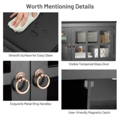 Costway 50'' TV Stand Modern Wood Storage Console Entertainment Center W/ 2 Doors Black -Costway GUEST 0c258ad6 32ec 4ca8 a31e 48a9221369b8