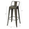 Costway Set Of 4 Metal Bar Stools 30'' Bar Height Barstools Industrial W/ Low Back Gun -Costway GUEST 0c30e28f fd42 478a a94b da6c776ea9a3