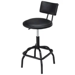 Costway Adjustable Swivel Bar Stool PU Leather Steel Frame Chair W/Backrest&Footrest Low Back -Costway GUEST 0d4c7da1 b774 4a38 830b 78e39a204e1d