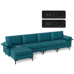 Costway Modern Modular L-shaped Sectional Sofa W/ Reversible Chaise & 4 USB Ports 22 Costway Modern Modular L-shaped Sectional Sofa W/ Reversible Chaise & 4 USB Ports -Costway GUEST 0d858228 09b0 4a7f af46 44a24fb31f2c