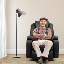 Costway Electric Recliner Chair Massage Sofa Leather W/ USB Charge Port BrownBlack -Costway GUEST 0d964950 d802 4c84 84dc 6176fa891471