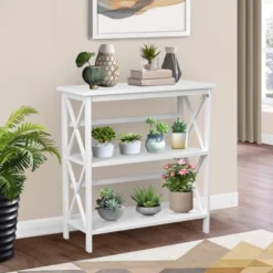Costway Wooden Shelf Bookcase 3-Tier Open Bookshelf W/X-Design Freestanding Rack BlackBrownNaturalWhite 23 Costway Wooden Shelf Bookcase 3-Tier Open Bookshelf W/X-Design Freestanding Rack BlackBrownNaturalWhite -Costway GUEST 0e0b8d4b b0c7 4425 a3ed 15929b188a68