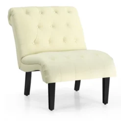 Costway Armless Accent Chair Upholstered Tufted Lounge Chair Wood Leg 25 Costway Armless Accent Chair Upholstered Tufted Lounge Chair Wood Leg -Costway GUEST 0e32c5e6 e3d5 4f58 875d cc3d3a0982fe