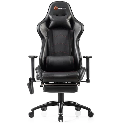 Costway Massage Gaming Chair Adjustable Reclining Racing Chair W/Headrest&Footrest GrayBlack 10 Costway Massage Gaming Chair Adjustable Reclining Racing Chair W/Headrest&Footrest GrayBlack - Image 8