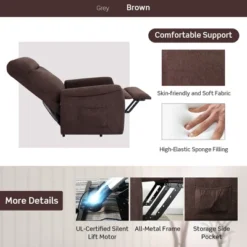 Costway Power Lift Recliner Chair For Elderly Living Room Chair W/ Remote Control GreyBrown -Costway GUEST 0fa8e60b b085 4d23 bf1a 206a9c36555a