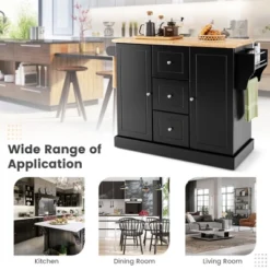 Costway Kitchen Island On Wheels Rolling Utility Cart Drawers Cabinets Spice Rack Black/White 19 Costway Kitchen Island On Wheels Rolling Utility Cart Drawers Cabinets Spice Rack Black/White -Costway GUEST 0fcf86fb 55f6 4fcc 93ce 2f794c911857