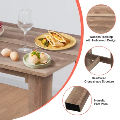 Costway 5 PCS Dining Table Set Kitchen Rectangular Counter Height Table W/ 4 Bar Stools 7 Costway 5 PCS Dining Table Set Kitchen Rectangular Counter Height Table W/ 4 Bar Stools - Image 5