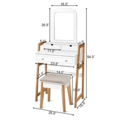 Costway Makeup Vanity Table Dressing Table Cushioned Stool Set -Costway GUEST 10044e7a f873 4124 854d 4f467e109c0e
