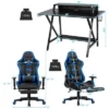 Costway Gaming Desk&Massage Gaming Chair Set W/ Footrest Monitor Shelf Power Strip Blue 1 Costway Gaming Desk&Massage Gaming Chair Set W/ Footrest Monitor Shelf Power Strip Blue -Costway GUEST 103996fa 238a 4263 b5f3 0a1c0525394d