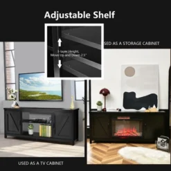 Costway 59'' TV Stand Media Console Center W/ Storage Cabinet For 65'' TV NaturalBlackCoffee 18 Costway 59'' TV Stand Media Console Center W/ Storage Cabinet For 65'' TV NaturalBlackCoffee -Costway GUEST 10450cf1 4a38 413d befe 83677bbf268b