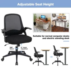 Costway Mesh Office Chair Adjustable Rolling Computer Desk Chair W/Flip-up Armrest WhiteBlack 20 Costway Mesh Office Chair Adjustable Rolling Computer Desk Chair W/Flip-up Armrest WhiteBlack -Costway GUEST 1136c703 d595 4f5d a319 7af8ba1c40ba