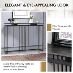 Costway Console Entrance Couch Table Narrow Faux Marble Top For Living Room, Hallway -Costway GUEST 117a9c56 2364 4e43 b798 72d8910c7b4a