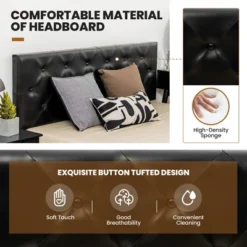 Costway Upholstered Platform Bed W/ 4 Drawers PU Leather Button Tufted Headboard -Costway GUEST 11dd03f6 1f1a 4e75 908d 6317dd07571a