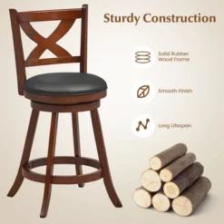 Costway Set Of 2 Bar Stools Classic Counter Height Swivel Chairs For Kitchen Pub -Costway GUEST 121bbe6d 2999 4020 9653 031213b4490c