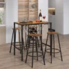 Costway 5PCS Bar Table & Stools Set Industrial Bistro Set With Wine Rack & Glass Holder -Costway GUEST 1230f745 2a8e 43d3 8ae4 ea75fe201421