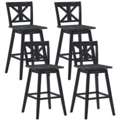 Costway 4PCS Swivel Bar Stools 29'' Counter Height Chairs W/ Footrest -Costway GUEST 1245f672 d83c 450a b2fb 8cea4c607d85
