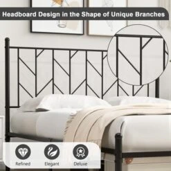 Costway Full/Qween/Twin Size Metal Platform Bed Frame Vintage Headboard Mattress Foundation Black -Costway GUEST 1256a393 e927 4c1f b059 332b9d5de36b