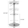 Costway Brushed Stainless Steel Swivel Bar Stool Seat Adjustable Height Round Top Silver Backless -Costway GUEST 128e0ccc d649 4777 ae14 8b3dace3b637