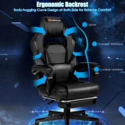 Costway Massage Gaming Chair Reclining Racing Computer Office Chair With Footrest White BlackBlueRed -Costway GUEST 12a24ce5 85e7 4910 a19a ca9e96fa5211