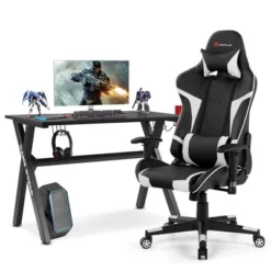 Costway X-Shaped Gaming Desk & Racing Style Massage Chair Set Home Office Black+White/Blue/Grey/Red -Costway GUEST 13472a4c b461 46c1 88be b6550365ddb4