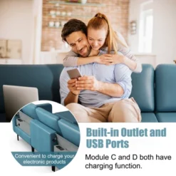 Costway Modular L-shaped Sectional Sofa W/ Reversible Chaise & 4 USB Ports 16 Costway Modular L-shaped Sectional Sofa W/ Reversible Chaise & 4 USB Ports -Costway GUEST 134b35bd 8a5d 4a0d 8a63 7cf4434dee46