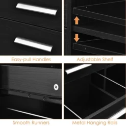Costway 3-Drawer File Cabinet Mobile Lateral Cabinet Printer Stand EspressoBlack -Costway GUEST 136be8a4 c209 4c1e a974 2fde2ffb884c