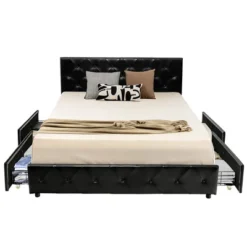 Costway Upholstered Platform Bed W/ 4 Drawers PU Leather Button Tufted Headboard -Costway GUEST 13ab51bc ab78 4b3d b5f7 67d76e1cb23e
