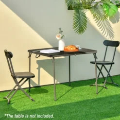 Costway 2-Pack Folding Chair With Metal Curved Feet Wide Seat & Ergonomic Backrest Black/White -Costway GUEST 13bfa3da 8e17 4cae 8822 8451dfd11d38