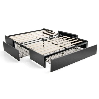Costway Platform Bed Frame With 3 Storage Drawers Mattress Foundation Grey 11 Costway Platform Bed Frame With 3 Storage Drawers Mattress Foundation Grey - Image 9