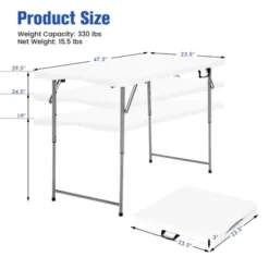 Costway Folding Table Portable Bi-fold Picnic Dining Table W/ 3-Level Height Adjustment 13 Costway Folding Table Portable Bi-fold Picnic Dining Table W/ 3-Level Height Adjustment -Costway GUEST 148f6dda 786b 4143 953f 5c2eb3543779